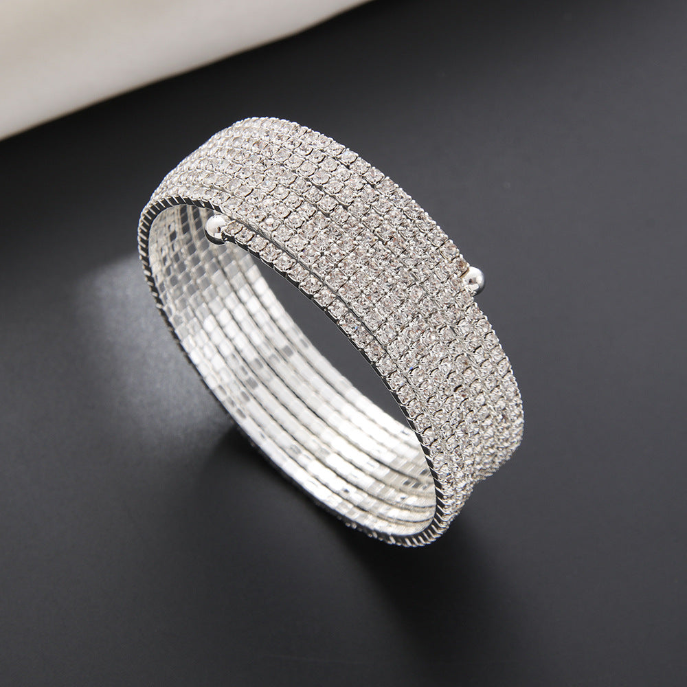 Women's Steel Wire Elastic Fashion Simple Rhinestone Bracelet