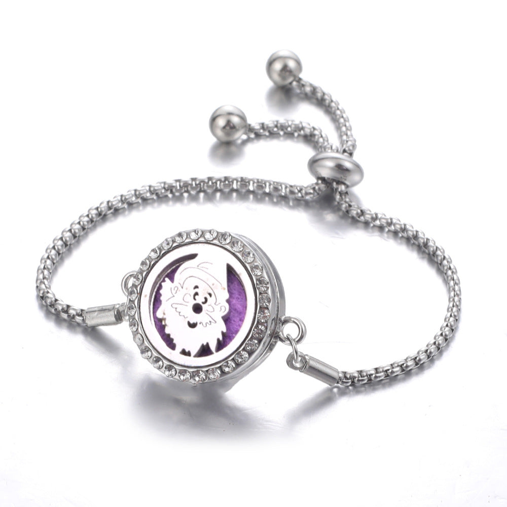 Steel Hollow Oil Lucky Tree Open Box Bracelet
