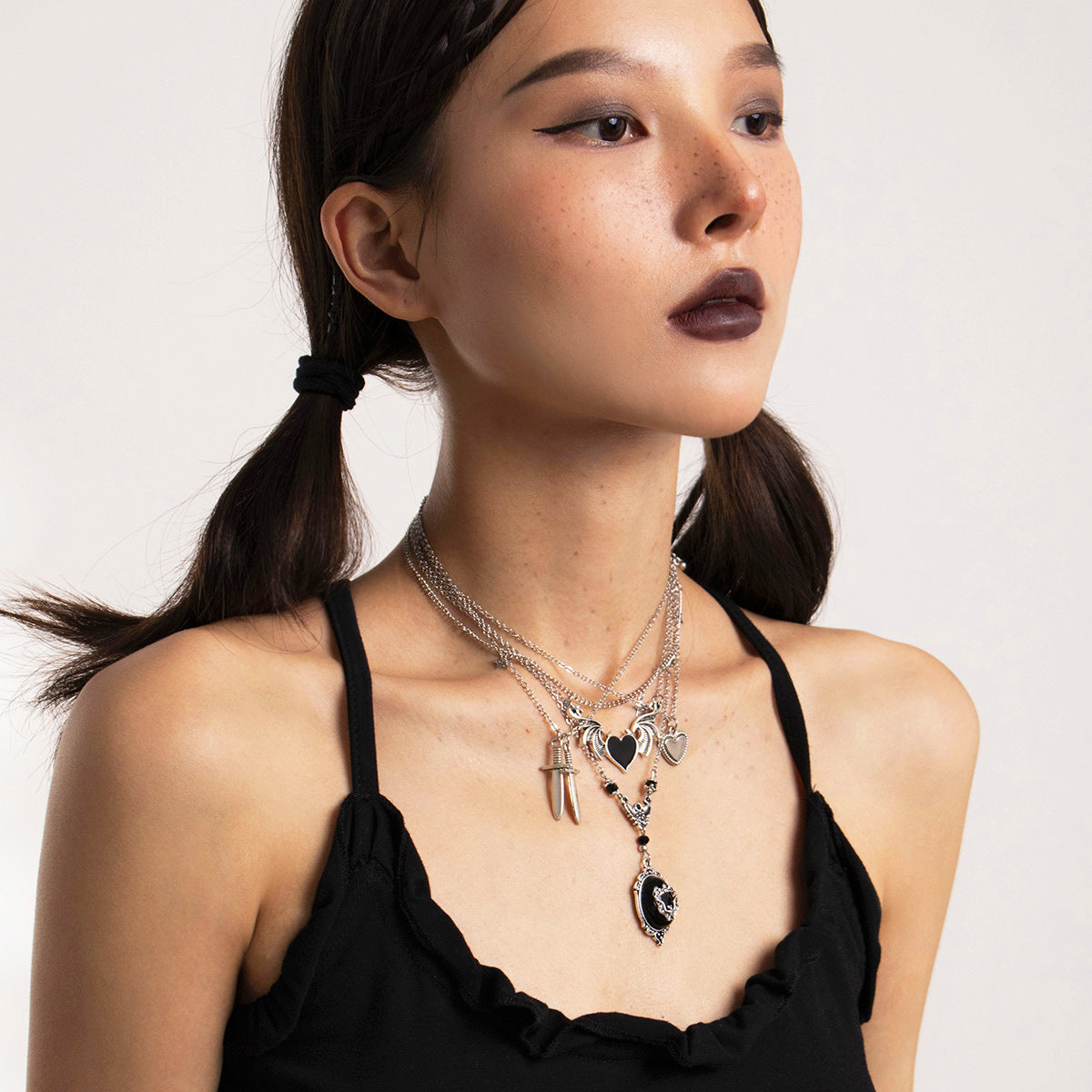 Punk Heart Wings Pendant Neck Accessories Necklaces