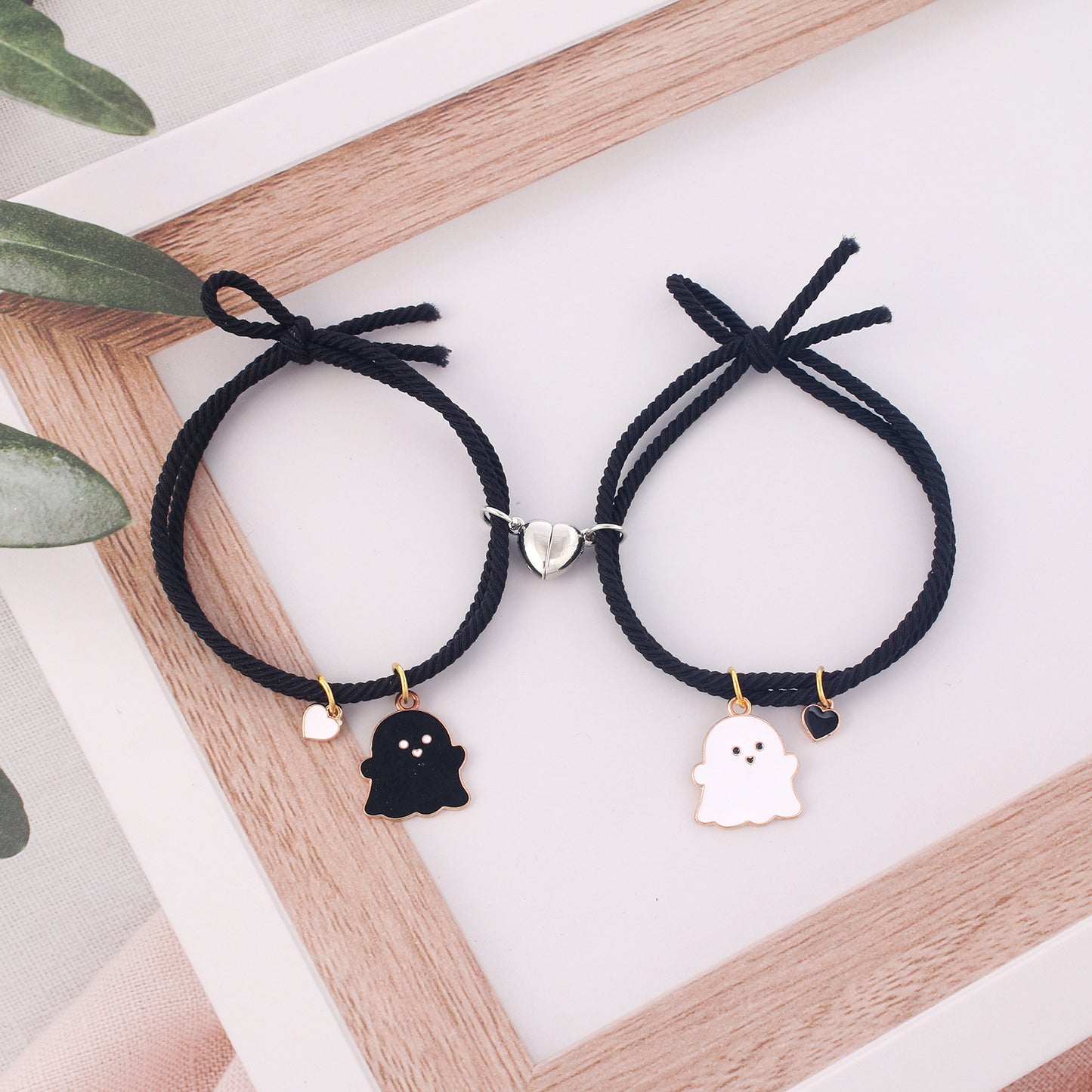 Women's & Men's Band Rope Love Magnet Halloween Ghost Bracelets