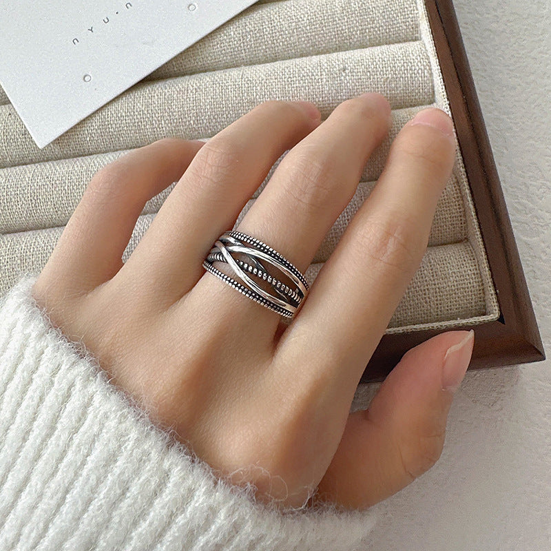Retro Cross Winding Woven Index Finger Personality Ring
