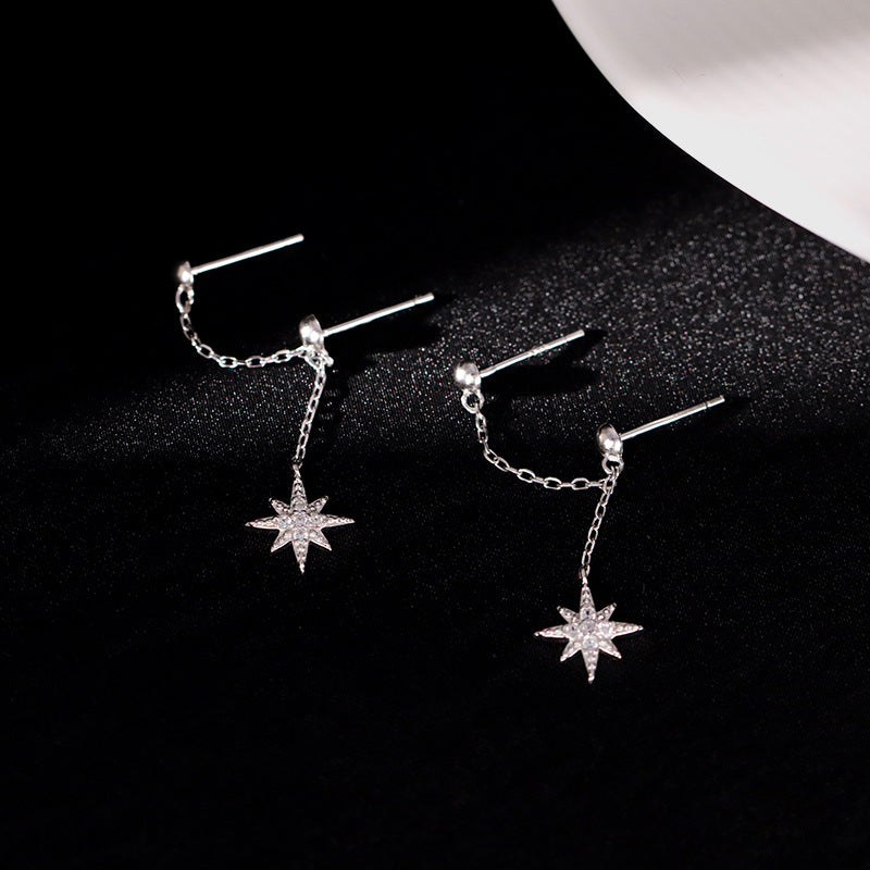 Women's Ear Sterling Sier High Sense Star Earrings