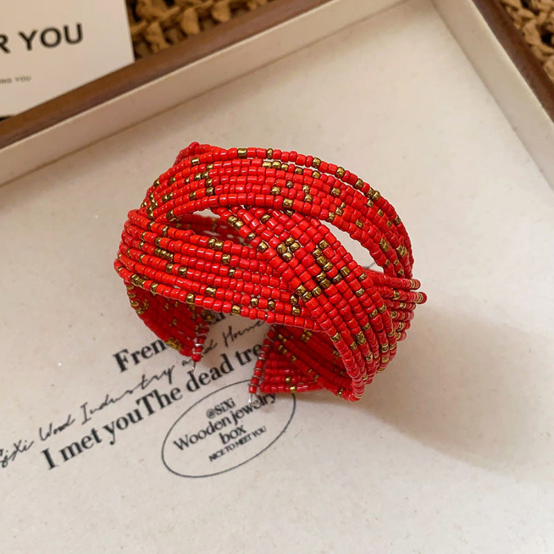 Vacation Style Acrylic Round Open-ended Fresh Sweet Niche Bracelet