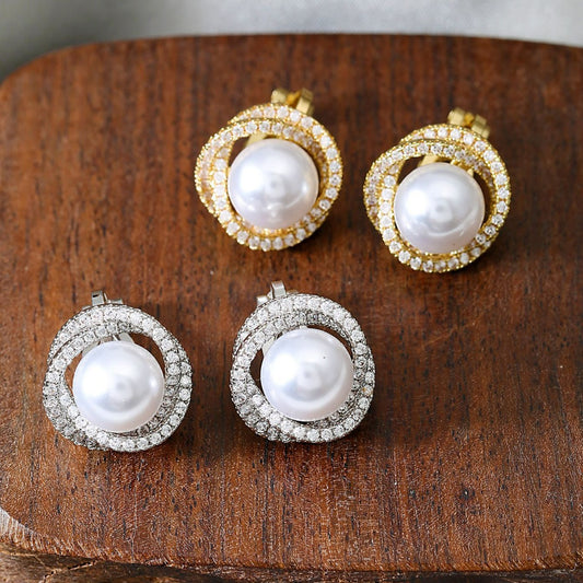 Women's Pearl High-grade Wear Simple Fashion Copper Inlaid Zircon Delicate Ear Clip