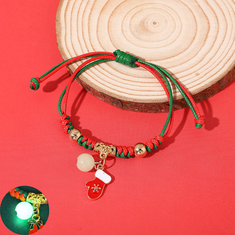 Leuchtende, gewebte Weihnachtsmann-Armbänder für Frauen