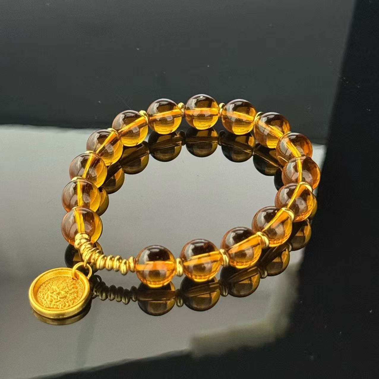 Women's Imitation Natural Citrine Money Drawing Luck Changing Pendants