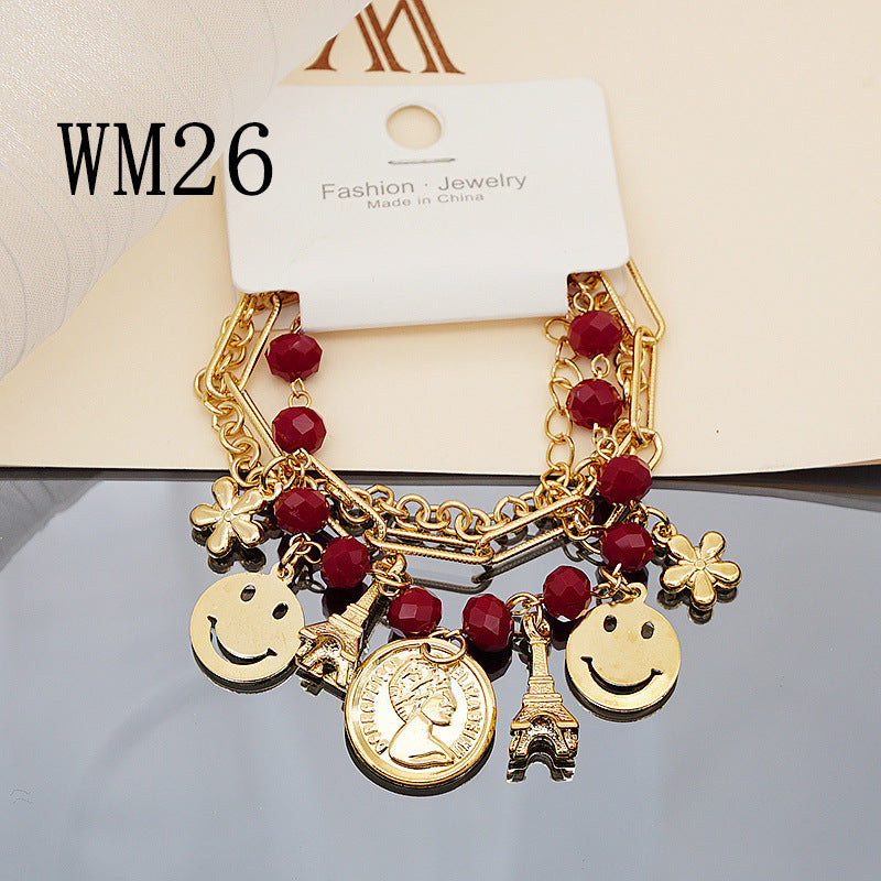 Fashion Bohemian Color Smiley Star Pendant Bracelets