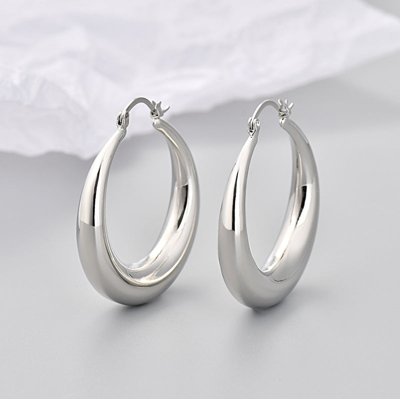 Personality Round Graceful Geometric Large Retro High-grade Earrings