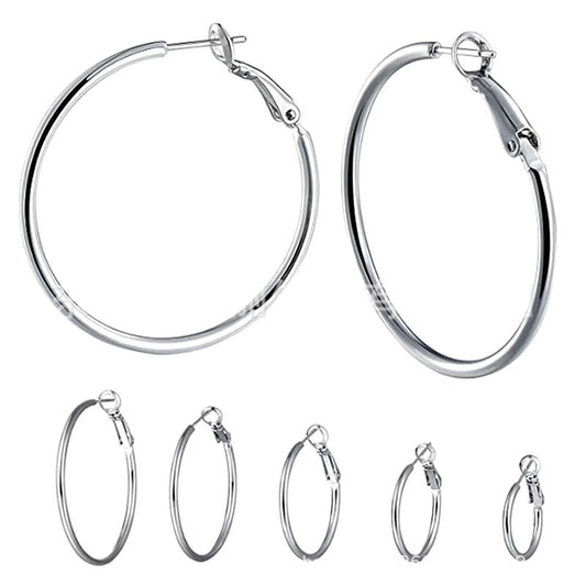 Steel Exaggerated Titanium Large Circle Spring Shrimp Bow Earrings
