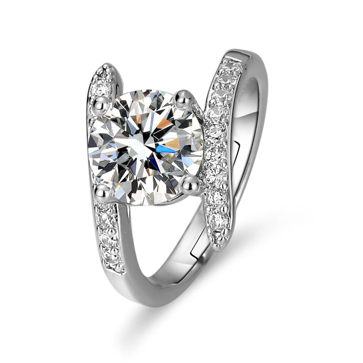 Inlaid Zircon Geometric Female Light Luxury Minority Style Rings