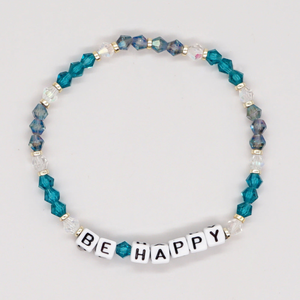 Women's Style Letter Rhombus Crystal Beads Handmade Bracelets