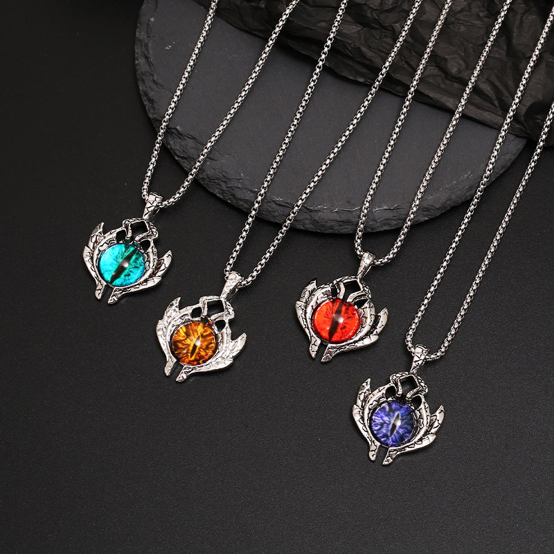 Men's Retro Devil's Eye Exaggerated Hip Hop Necklaces